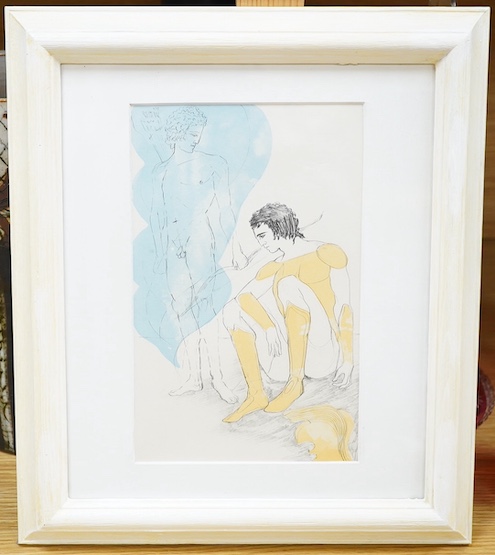 Dame Elisabeth Frink (1930-1993), colour lithograph, 'Apollo breathed power into Hector' from the Iliad, 24 x 15cm. Condition - good